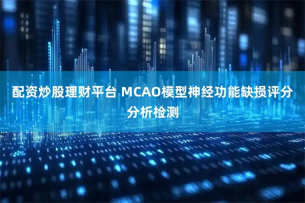 配资炒股理财平台 MCAO模型神经功能缺损评分分析检测