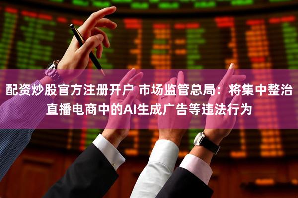配资炒股官方注册开户 市场监管总局：将集中整治直播电商中的AI生成广告等违法行为